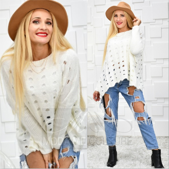 MODA ME COUTURE Sweaters - LOLA CREAM KNIT SWEATER